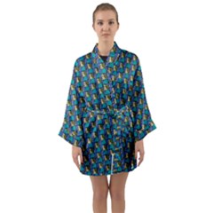 Evita Pop Art Style Graphic Motif Pattern Long Sleeve Satin Kimono by dflcprintsclothing