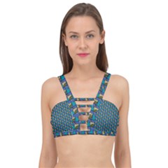 Evita Pop Art Style Graphic Motif Pattern Cage Up Bikini Top by dflcprintsclothing