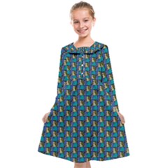 Evita Pop Art Style Graphic Motif Pattern Kids  Midi Sailor Dress by dflcprintsclothing