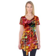 Design Art Pattern Short Sleeve Tunic  by artworkshop