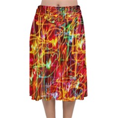 Design Art Pattern Velvet Flared Midi Skirt by artworkshop