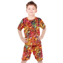 Design Art Pattern Kids  Tee And Shorts Set by artworkshop