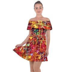 Design Art Pattern Off Shoulder Velour Dress by artworkshop