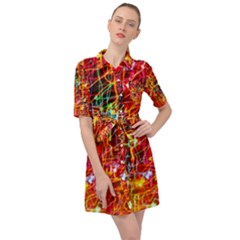 Design Art Pattern Belted Shirt Dress by artworkshop