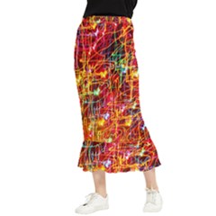 Design Art Pattern Maxi Fishtail Chiffon Skirt by artworkshop