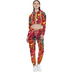 Design Art Pattern Cropped Zip Up Lounge Set by artworkshop