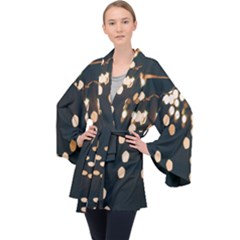 Design Decoration Wallpaper Long Sleeve Velvet Kimono  by artworkshop