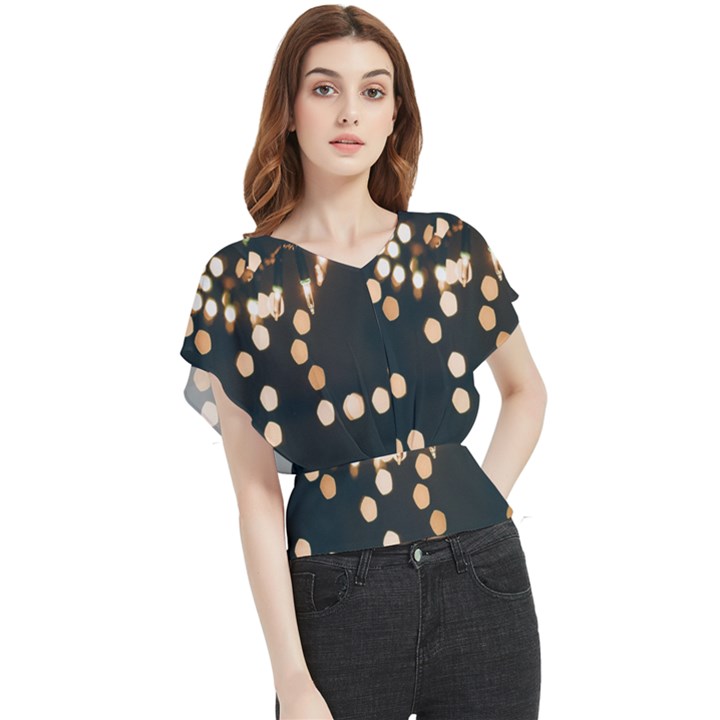 Design Decoration Wallpaper Butterfly Chiffon Blouse