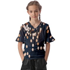 Design Decoration Wallpaper Kids  V-neck Horn Sleeve Blouse by artworkshop