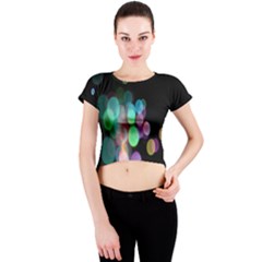 Design Microbiology Wallpaper Crew Neck Crop Top by artworkshop