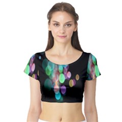 Design Microbiology Wallpaper Short Sleeve Crop Top by artworkshop