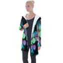 Design Microbiology Wallpaper Longline Hooded Cardigan View1