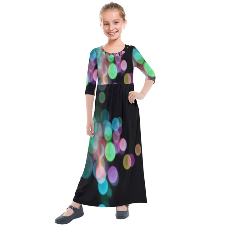 Design Microbiology Wallpaper Kids  Quarter Sleeve Maxi Dress