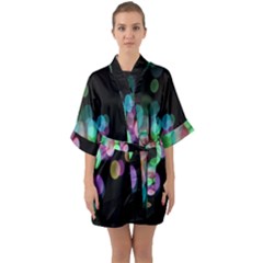 Design Microbiology Wallpaper Half Sleeve Satin Kimono  by artworkshop