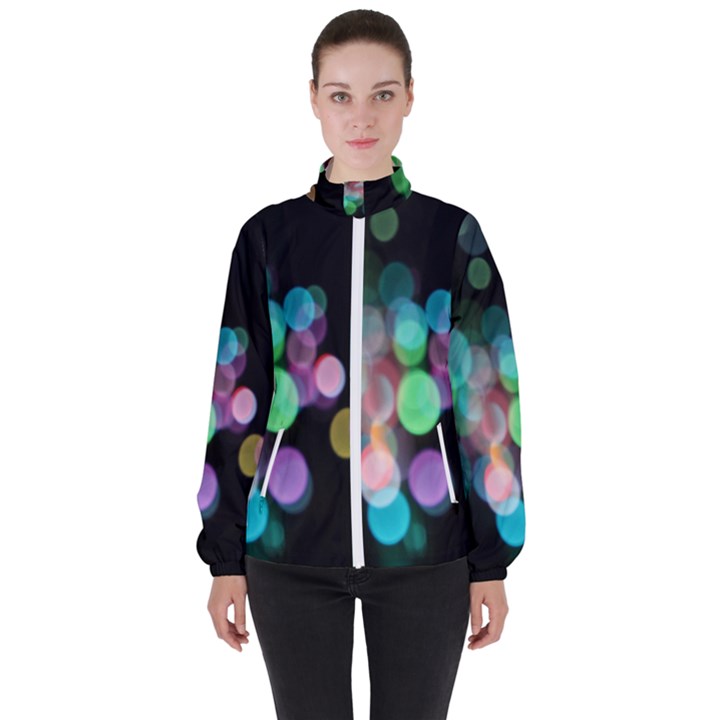 Design Microbiology Wallpaper Women s High Neck Windbreaker