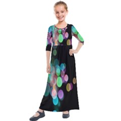 Design Microbiology Wallpaper Kids  Quarter Sleeve Maxi Dress by artworkshop