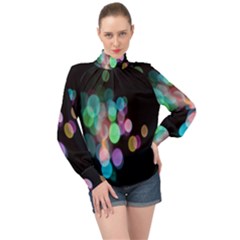 Design Microbiology Wallpaper High Neck Long Sleeve Chiffon Top by artworkshop