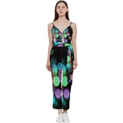 Design Microbiology Wallpaper V-neck Spaghetti Strap Tie Front Jumpsuit by artworkshop