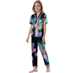 Design Microbiology Wallpaper Kids  Satin Short Sleeve Pajamas Set by artworkshop