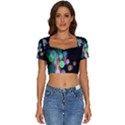 Design Microbiology Wallpaper Short Sleeve Square Neckline Crop Top  View1