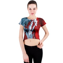 Design Pattern Decoration Crew Neck Crop Top by artworkshop