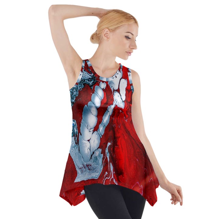 Design Pattern Decoration Side Drop Tank Tunic