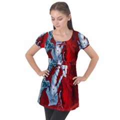 Design Pattern Decoration Puff Sleeve Tunic Top by artworkshop