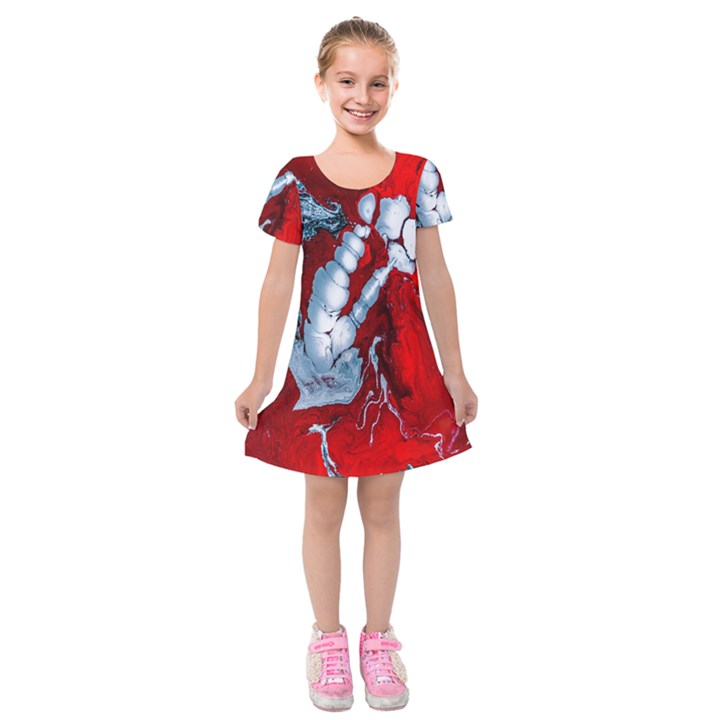 Design Pattern Decoration Kids  Short Sleeve Velvet Dress