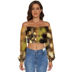 Design Pattern Specia Long Sleeve Crinkled Weave Crop Top