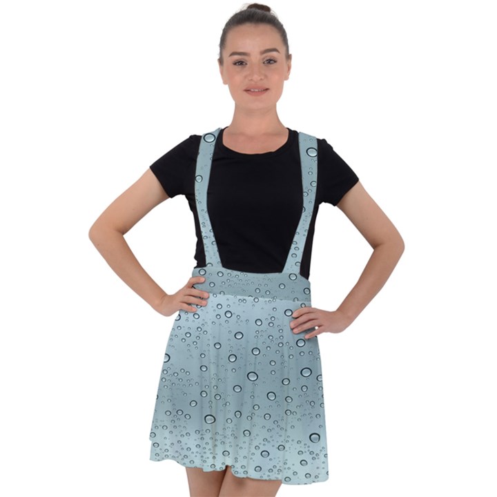 Design Pattern Texture Velvet Suspender Skater Skirt