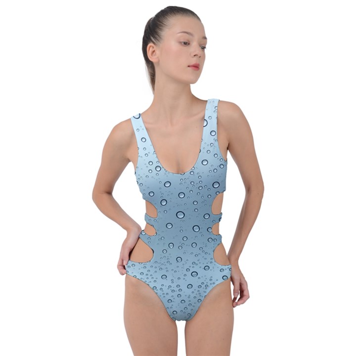 Design Pattern Texture Side Cut Out Swimsuit