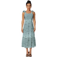 Design Pattern Texture Bubble Tie-strap Tiered Midi Chiffon Dress by artworkshop