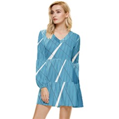 Design Texture Tiered Long Sleeve Mini Dress by artworkshop