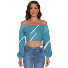 Design Texture Long Sleeve Crinkled Weave Crop Top