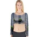 Exterior building pattern Long Sleeve Crop Top View1