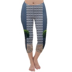 Exterior Building Pattern Capri Winter Leggings  by artworkshop