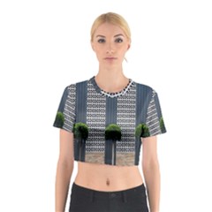 Exterior Building Pattern Cotton Crop Top by artworkshop