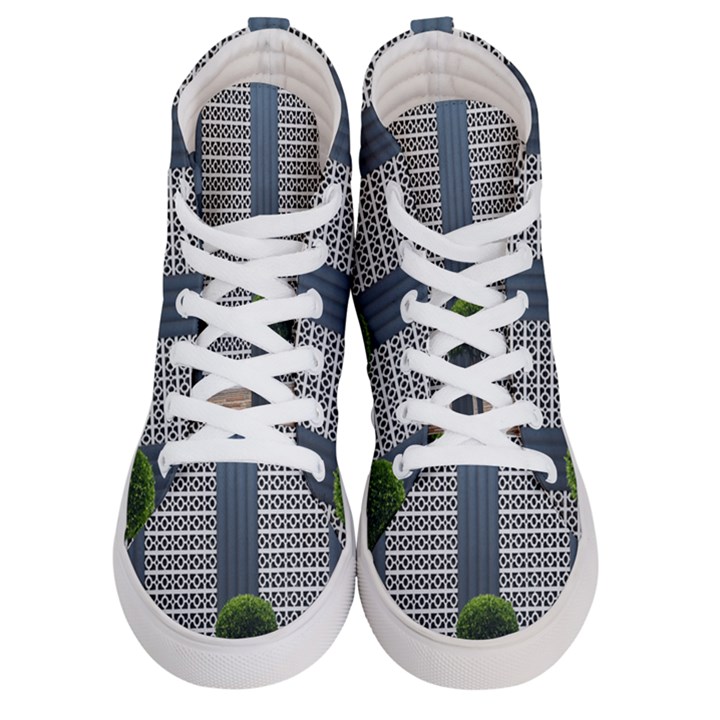 Exterior building pattern Men s Hi-Top Skate Sneakers