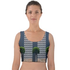 Exterior Building Pattern Velvet Crop Top by artworkshop