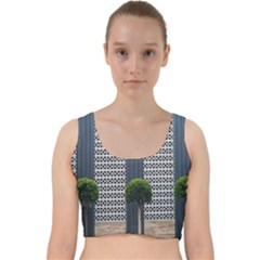 Exterior Building Pattern Velvet Racer Back Crop Top by artworkshop