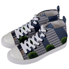 Exterior Building Pattern Women s Mid-top Canvas Sneakers by artworkshop