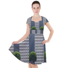 Exterior Building Pattern Cap Sleeve Midi Dress by artworkshop