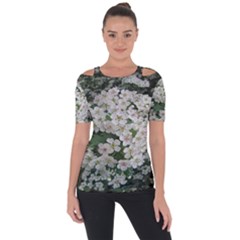 Exterior Building Pattern Shoulder Cut Out Short Sleeve Top by artworkshop