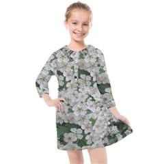 Exterior Building Pattern Kids  Quarter Sleeve Shirt Dress by artworkshop