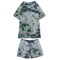 Exterior Building Pattern Kids  Swim Tee And Shorts Set by artworkshop