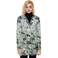 Exterior Building Pattern Button Up Hooded Coat  by artworkshop