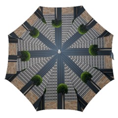 Exterior-building-pattern Straight Umbrellas by artworkshop