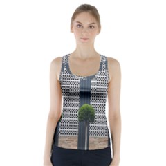 Exterior-building-pattern Racer Back Sports Top by artworkshop