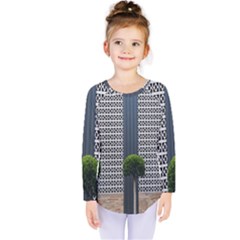 Exterior-building-pattern Kids  Long Sleeve Tee