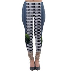 Exterior-building-pattern Lightweight Velour Leggings by artworkshop